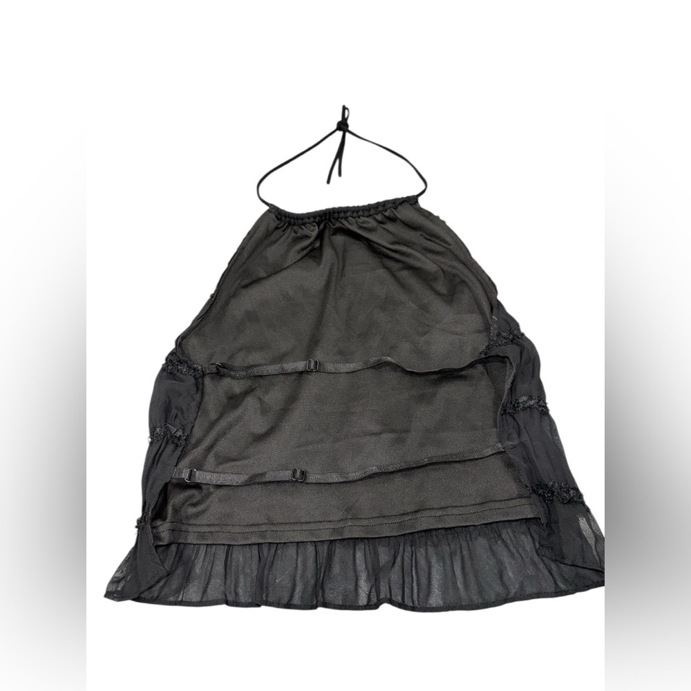 Black Sheer Halter Top - Picture 3 of 4